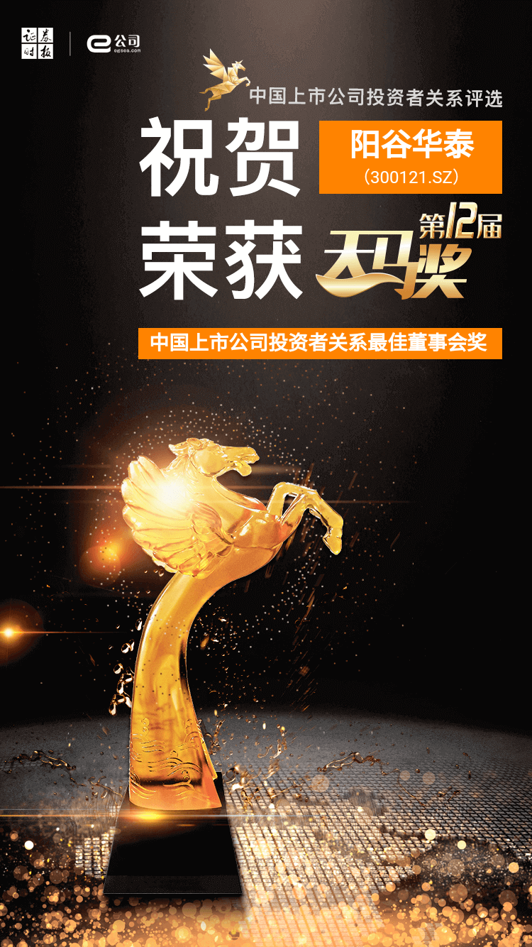 阳谷华泰荣获“最佳董事会奖”